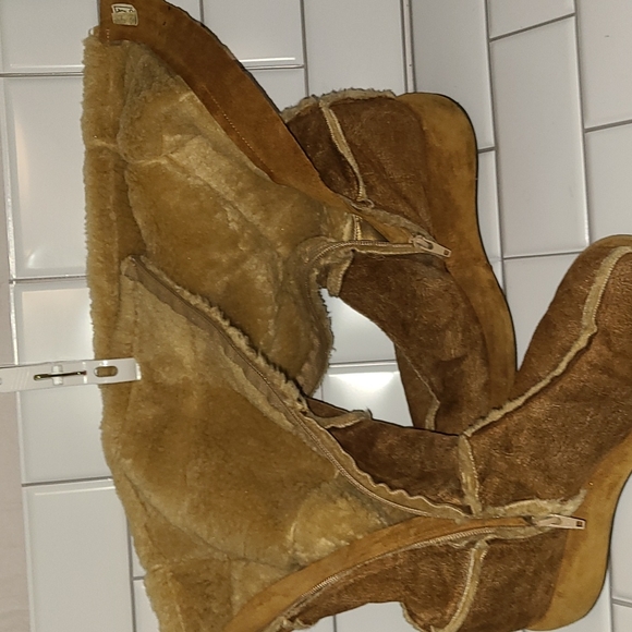 Tall brown suede Espace boots size 7.5 - Picture 6 of 9